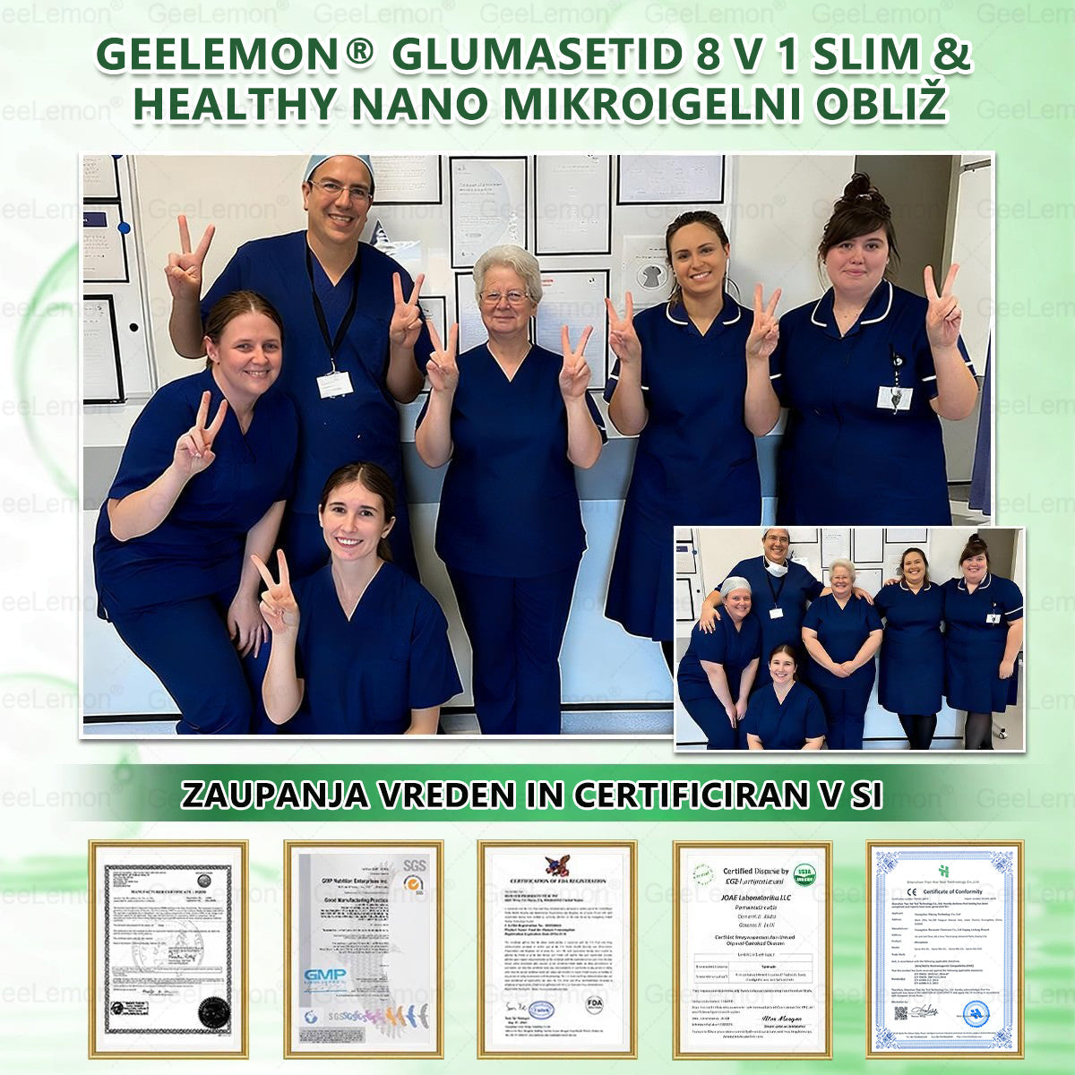 🌴Registrirano pri JAZMP in GMP certificirano👩‍⚕️🎁 𝐆𝐞𝑒𝐿𝑒𝐦𝐨𝐧® 𝐆𝐥𝐮𝐦𝐚𝐬𝐞𝐭𝐢𝐝𝐞 8 v 1 Hujševalni in zdravju namenjen nano obliž z mikroiglicami 🇸🇮 (Samo enkrat na dan, vidne spremembe že v 7 dneh) ✅