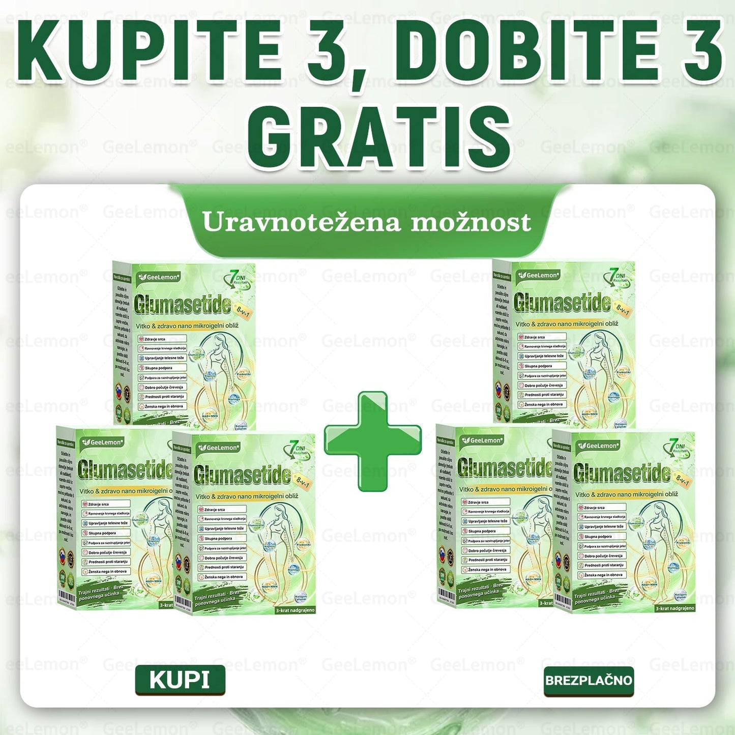 🌴Registrirano pri JAZMP in GMP certificirano👩‍⚕️🎁 𝐆𝐞𝑒𝐿𝑒𝐦𝐨𝐧® 𝐆𝐥𝐮𝐦𝐚𝐬𝐞𝐭𝐢𝐝𝐞 8 v 1 Hujševalni in zdravju namenjen nano obliž z mikroiglicami 🇸🇮 (Samo enkrat na dan, vidne spremembe že v 7 dneh) ✅