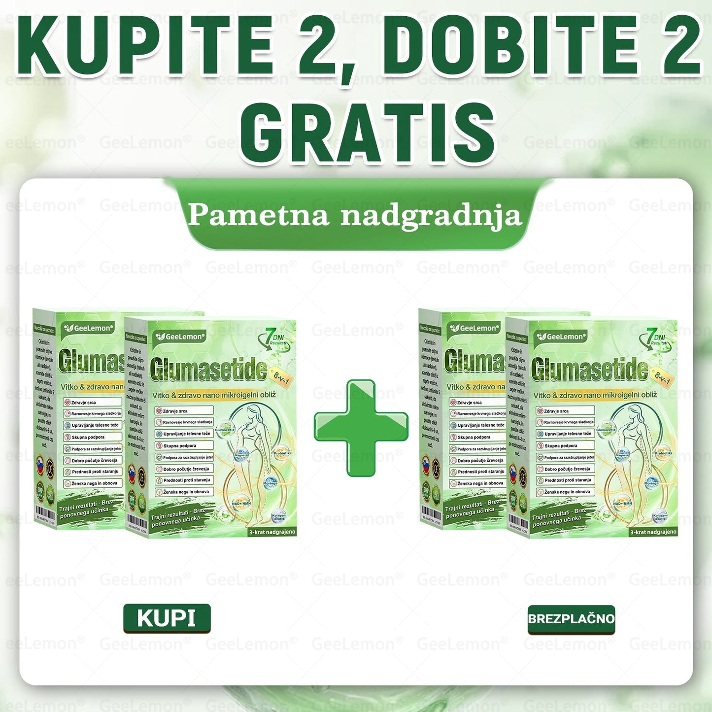 🌴Registrirano pri JAZMP in GMP certificirano👩‍⚕️🎁 𝐆𝐞𝑒𝐿𝑒𝐦𝐨𝐧® 𝐆𝐥𝐮𝐦𝐚𝐬𝐞𝐭𝐢𝐝𝐞 8 v 1 Hujševalni in zdravju namenjen nano obliž z mikroiglicami 🇸🇮 (Samo enkrat na dan, vidne spremembe že v 7 dneh) ✅