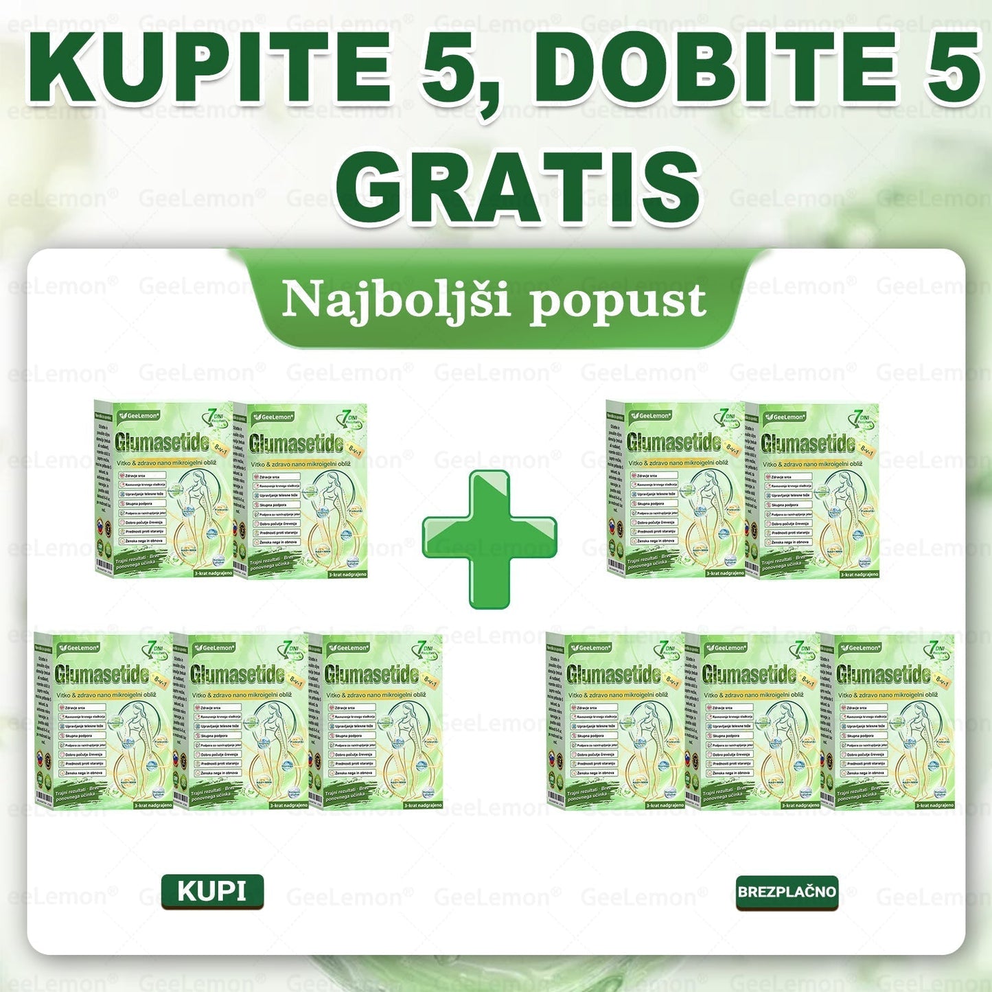 🌴Registrirano pri JAZMP in GMP certificirano👩‍⚕️🎁 𝐆𝐞𝑒𝐿𝑒𝐦𝐨𝐧® 𝐆𝐥𝐮𝐦𝐚𝐬𝐞𝐭𝐢𝐝𝐞 8 v 1 Hujševalni in zdravju namenjen nano obliž z mikroiglicami 🇸🇮 (Samo enkrat na dan, vidne spremembe že v 7 dneh) ✅